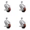 Service Caster 3.5 Inch Maroon Polyurethane Swivel 12mm Threaded Stem Caster Set with Brake SCC-TS20S3514-PPUB-MRN-TLB-M1215-4 - alternate 1